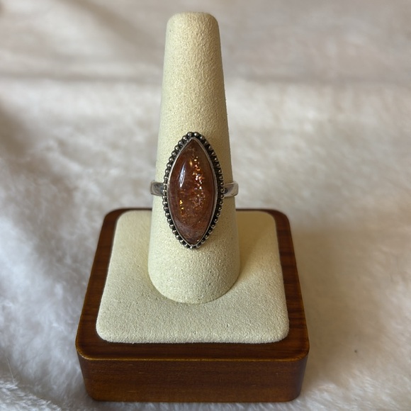 ❤️‍🔥High Quality Genuine Sunstone 925 Sterling Silver Ring - Picture 3 of 7